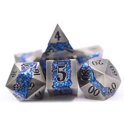 Çinko Alaşım Metal RPG Zar Toplama İçin El Zımparalanmış Aşınmaya Dayanıklı