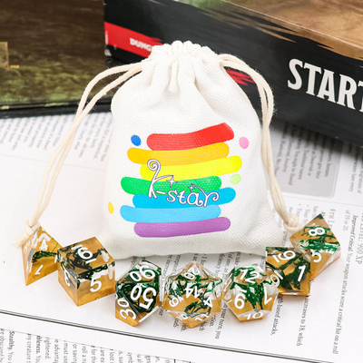Masaüstü Oyun İçin Reçine Benzersiz RPG Zar Seti Çok Yüzlü El Sanatları