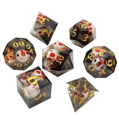 Pratik Doğal Reçine RPG Zar Seti Aşınmaya Dayanıklı Hafif