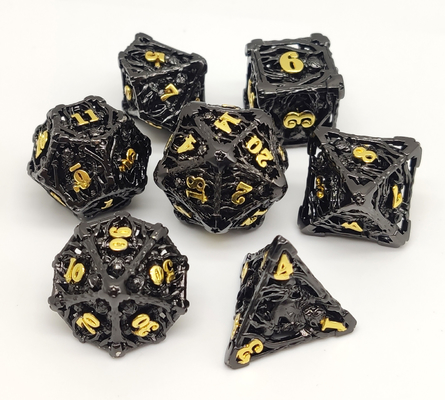 DND ve MTG Oyunları İçin El Cilalı Pratik Metal RPG Zar Seti
