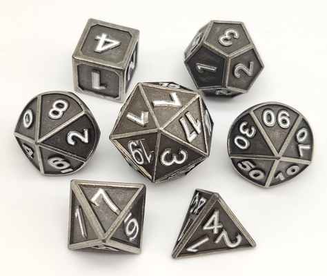 Pürüzsüz Finish Mini RPG Zar Çok Renkli Pratik Reçine Metal Malzemeler