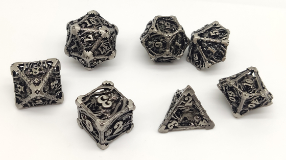 Lüks Metal Mini Çokyüzlü Zar Seti 7 Parça Kokusuz Hafif