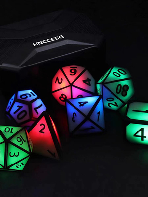 Metal DND Zar Seti Keskin Kenar Reçine Zar Led Işıklı Zar