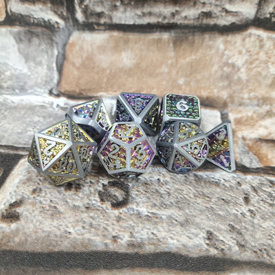 DND Tahta oyun slotu Machin El yapımı metal Zar Çokyüzlü