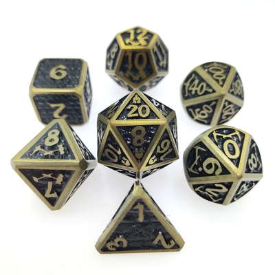 DND veya RPG zarları için zar seti Pratik Kaplama Keskin renkli Metal