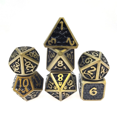DND veya RPG zarları için zar seti Pratik Kaplama Keskin renkli Metal