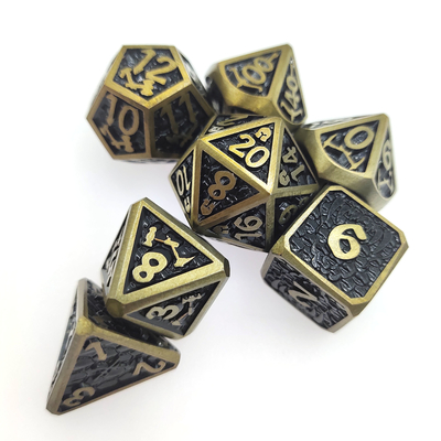 Mini tedarikçi çokyüzlü RPG zar seti poker masası RPG Zar Seti Metal