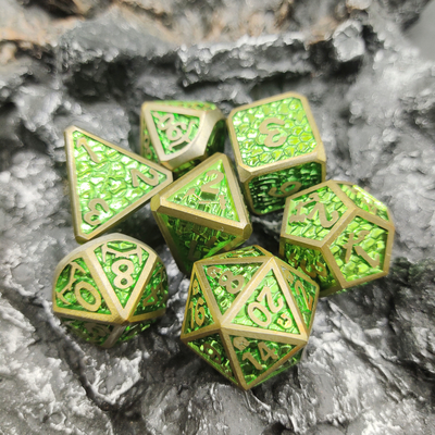 Polyhedron Zar Kartı Onay kartı El Oyması Metal Pratik Kaplama Keskin 7 Parça