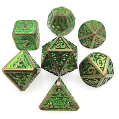 Polyhedron Zar Kartı Onay kartı El Oyması Metal Pratik Kaplama Keskin 7 Parça