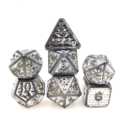 Değerli Taş Yarı Saydam Reçine Metal RPG Zar Keskin Kenar Reçine Slot Makinesi Çok Yüzlü