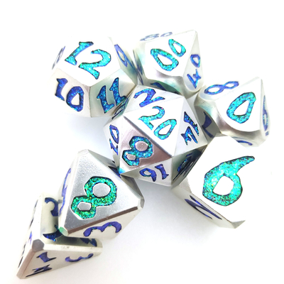 Made Zar Polihedral Seti Nefis Oyma Metal Zar Lüks Poker