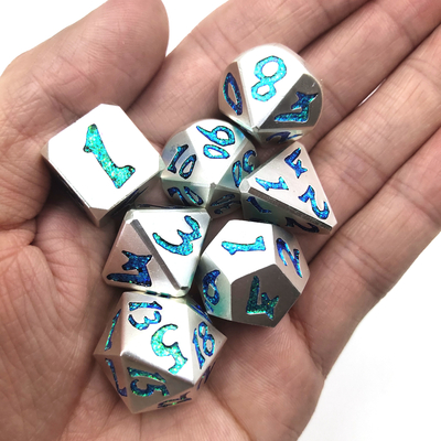 Made Zar Polihedral Seti Nefis Oyma Metal Zar Lüks Poker