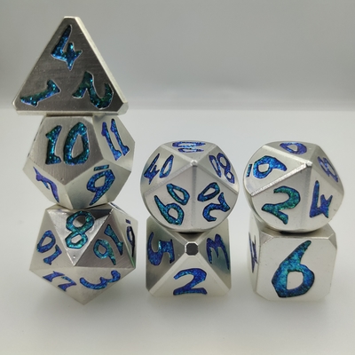 Made Zar Polihedral Seti Nefis Oyma Metal Zar Lüks Poker