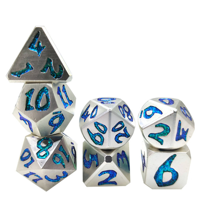 Dostu Zar Seti Çok Amaçlı Oyma Metal Çokyüzlü RPG Zar D6 D8 D10