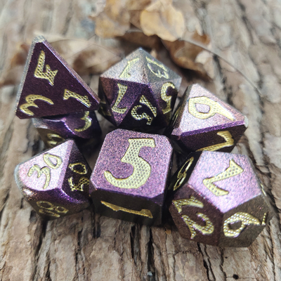 Kart Oyunu RPG Zar Seti ZincFor Dungeons And Dragons Metal Çok Yüzlü Siyah