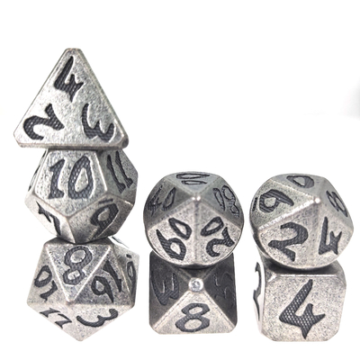 DND veya RPG Zar Seti İçin Zar Seti El Oyması Hafif Lüks Metal