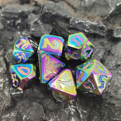 RPG Zar DND Düzgün Keskin Süreç Döküm Polyhedron Mini Zar Seti rpg oyunu için Göz Kamaştırıcı Renk