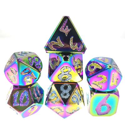 RPG Zar DND Düzgün Keskin Süreç Döküm Polyhedron Mini Zar Seti rpg oyunu için Göz Kamaştırıcı Renk