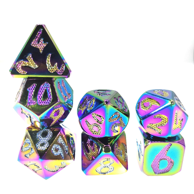 RPG Zar DND Düzgün Keskin Süreç Döküm Polyhedron Mini Zar Seti rpg oyunu için Göz Kamaştırıcı Renk