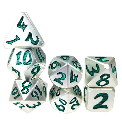 Edge Rpg Zar Rpg Zar Kokusuz Çok Yüzlü Zar Hafif Keskin Yeşil Gümüş Metal