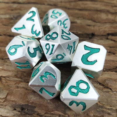 Edge Rpg Zar Rpg Zar Kokusuz Çok Yüzlü Zar Hafif Keskin Yeşil Gümüş Metal