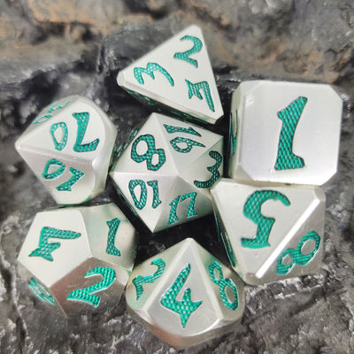 Edge Rpg Zar Rpg Zar Kokusuz Çok Yüzlü Zar Hafif Keskin Yeşil Gümüş Metal