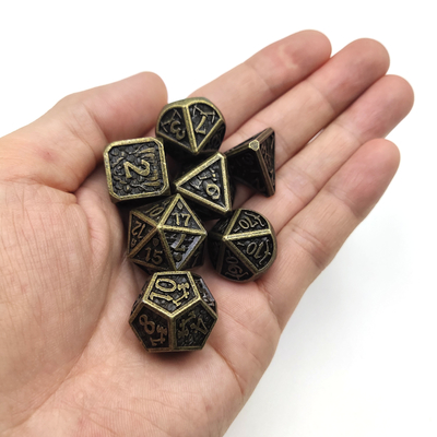Masa Üstü Oyun Zar Seti Çok Yüzlü Aşınmaya Dayanıklı Metal Mini Zar Metal Sarı İçin Aşınma Önleyici