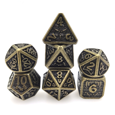 Masa Üstü Oyun Zar Seti Çok Yüzlü Aşınmaya Dayanıklı Metal Mini Zar Metal Sarı İçin Aşınma Önleyici