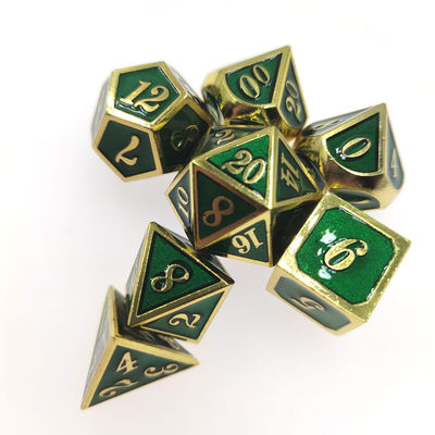 ISO9001 Beyaz Metal Çokyüzlü Zar El Dökme Metal El Yapımı Masa Üstü Zar Seti Çokyüzlü