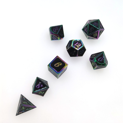 Çevre Dostu Zar Seti Taşınabilir Aşınma Önleyici Zar Çok Renkli Pirinç RPG