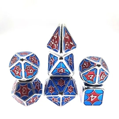 TRPG Running Group Metal Dice Ejderha ve Zindan Renkli Renkli Örümcek Ağı