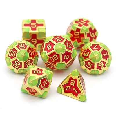 CE Precision RPG Polyhedron Dice Set OEM Zehirli Olmayan Toplu Alaşım Malzemesi KTV Bar