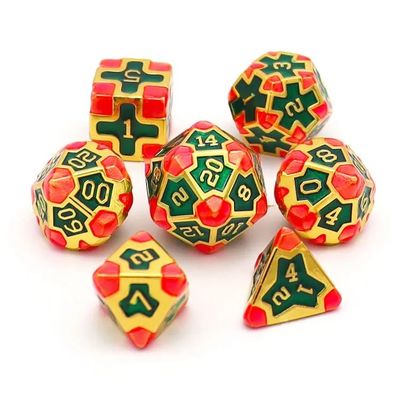 CE Precision RPG Polyhedron Dice Set OEM Zehirli Olmayan Toplu Alaşım Malzemesi KTV Bar