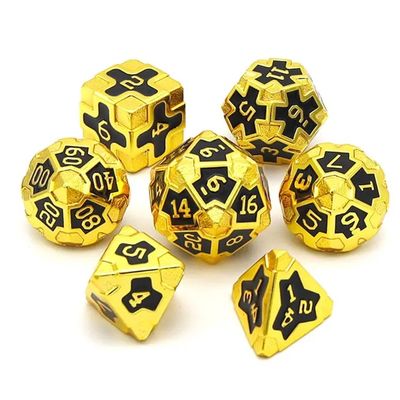 CE Precision RPG Polyhedron Dice Set OEM Zehirli Olmayan Toplu Alaşım Malzemesi KTV Bar