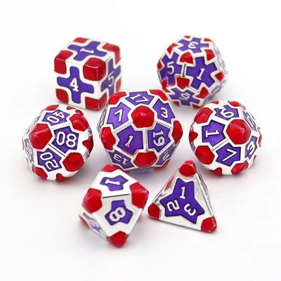 CE Precision RPG Polyhedron Dice Set OEM Zehirli Olmayan Toplu Alaşım Malzemesi KTV Bar