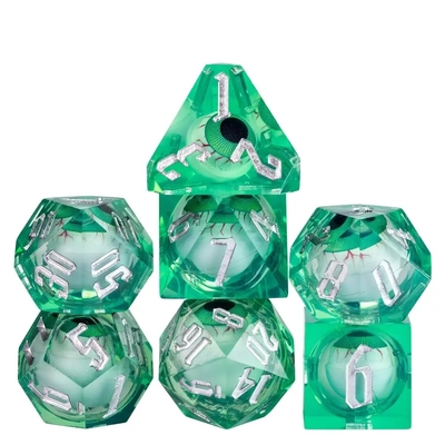 16mm Tam Polyhedral Dice Hareketli Zindanlar ve Ejderhalar Bloodshot Blue Eye Dice Set For Role
