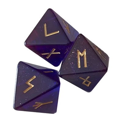 D8 Viking Runes Polyhedral Dice Of Labradorite Elder Futhark / Divination Dice For Crystal Gazing (Kristal Gözlem için Kahinlik Dice)
