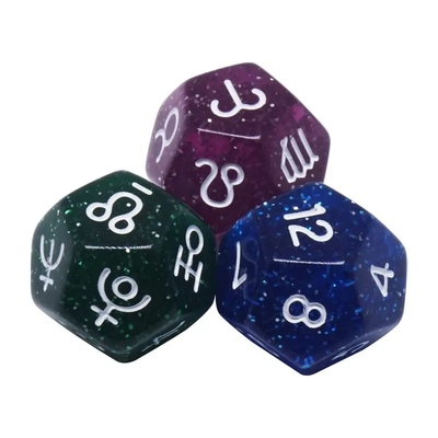 3pcs/ Set reçine poliedral zar çok renkli 16mm Fate Sign Numara takımyıldızı