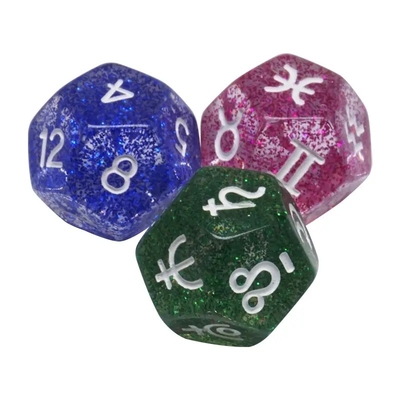 3pcs/ Set reçine poliedral zar çok renkli 16mm Fate Sign Numara takımyıldızı