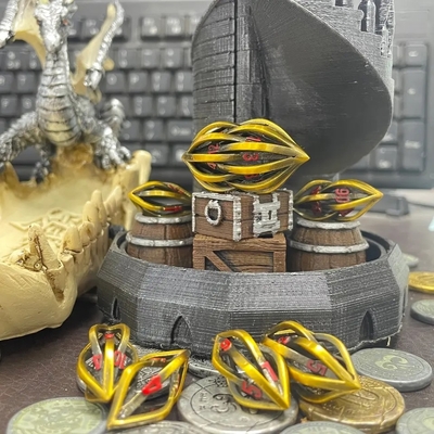 3D Baskı Cthulhu Çürük Metal Çöp 7 Parça Set Ejderha ve Zindan DND RPG