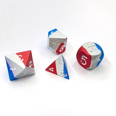 Yumuşak Hafif Bule Metal Dice Renkli Çokgen DND Oyun Dice Seti