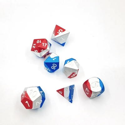 Yumuşak Hafif Bule Metal Dice Renkli Çokgen DND Oyun Dice Seti