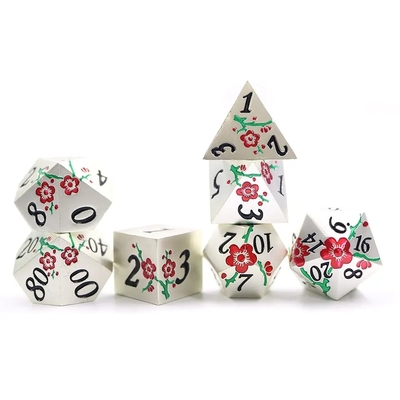 Çinko Alaşım Poligonal Plum Blossom Metal Dice Suite Ejderha ve Zindan DND