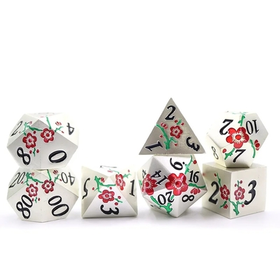 Çinko Alaşım Poligonal Plum Blossom Metal Dice Suite Ejderha ve Zindan DND
