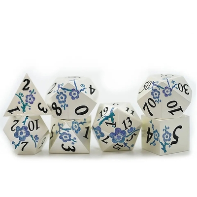 Çinko Alaşım Poligonal Plum Blossom Metal Dice Suite Ejderha ve Zindan DND