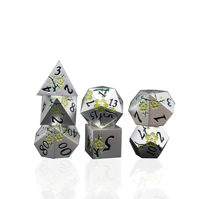 Çinko Alaşım Poligonal Plum Blossom Metal Dice Suite Ejderha ve Zindan DND
