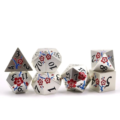 Çinko Alaşım Poligonal Plum Blossom Metal Dice Suite Ejderha ve Zindan DND