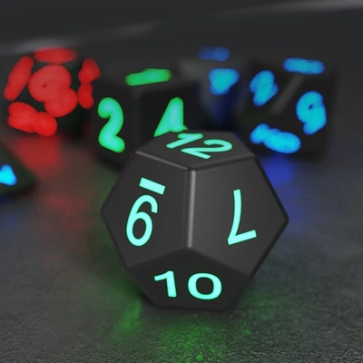 DND Board Polyhedral Dice Yetişkin Oyunu Sihirli Trick Pikseller Elektronik Parlaklık LED Dice