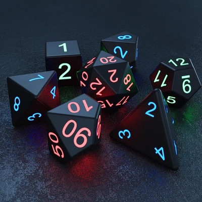 DND Board Polyhedral Dice Yetişkin Oyunu Sihirli Trick Pikseller Elektronik Parlaklık LED Dice