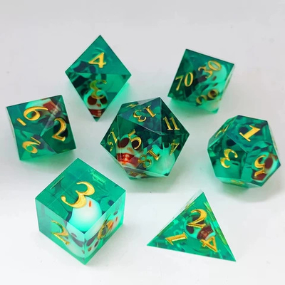 Pratik Doğal Reçine RPG Zar Seti Aşınmaya Dayanıklı Hafif